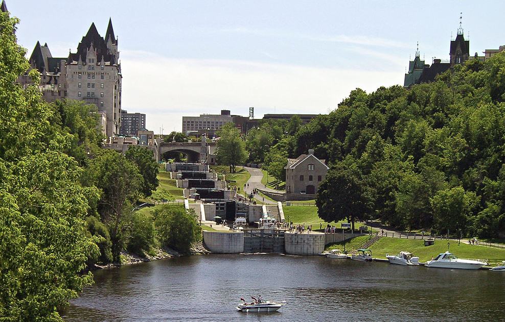 Scenic Summer View of Rideau Canal, Ottawa.