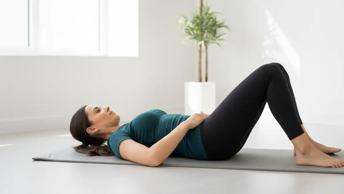 Pelvic tilt exercise — core activation for lower back relief