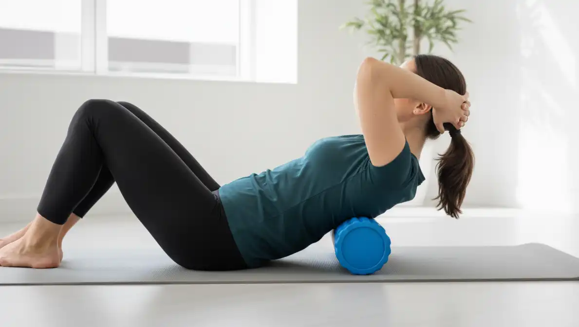 Thoracic foam roller extension for mid back stiffness