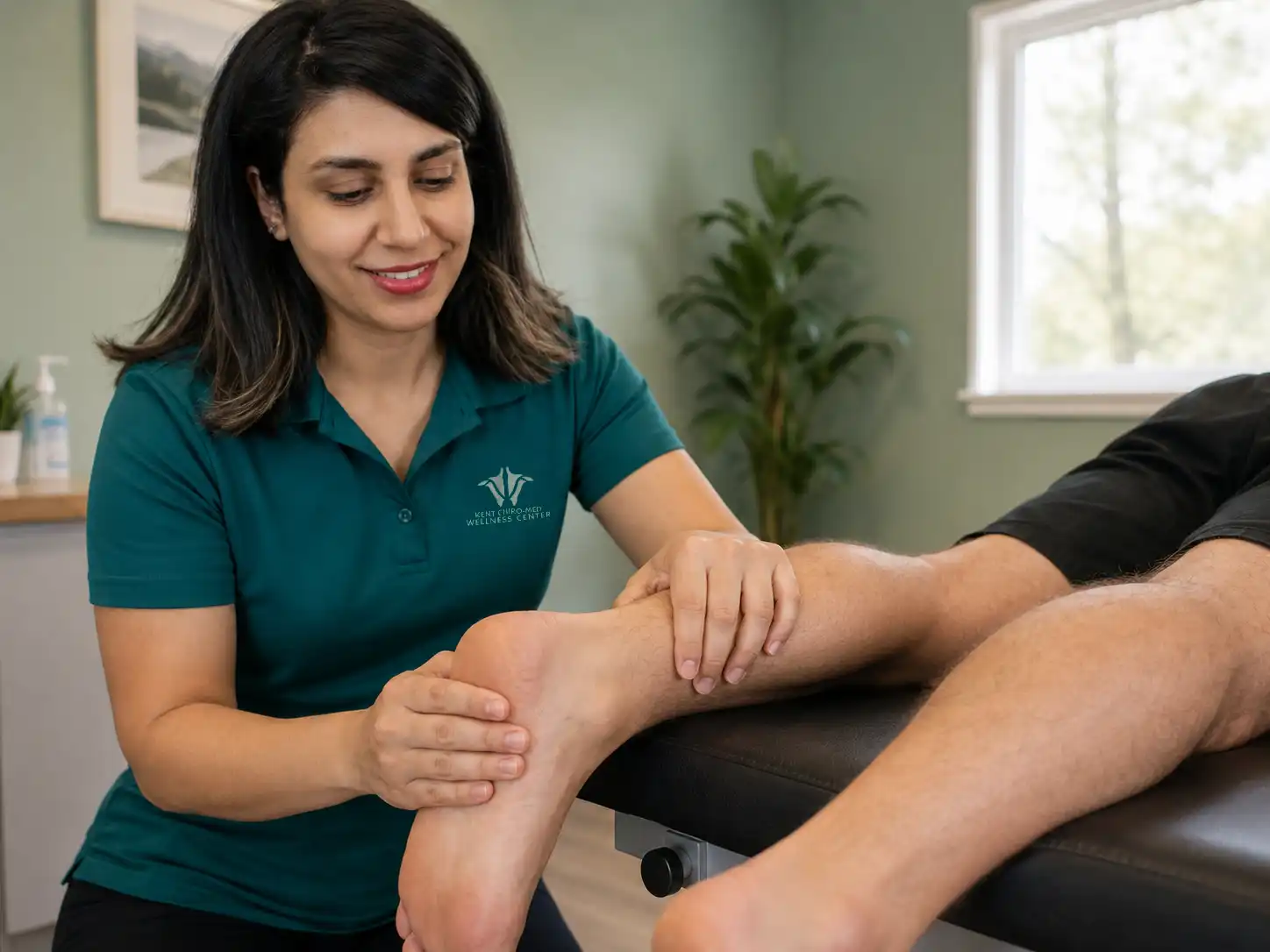 Discover The Top 5 Must-Explore Running Trails in Ottawa 19 Physiotherapist assessing a patients Achilles tendon at Kent Chiro Med in Ottawa